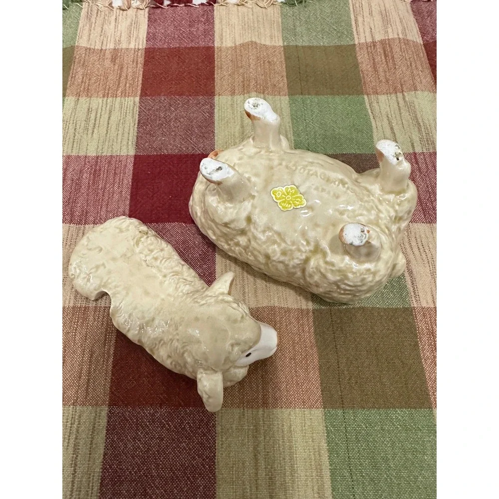 Otagiri Vintage Ceramic Sheep Jam Jar Lidded Sugar Bowl Japan Farmhouse Decor